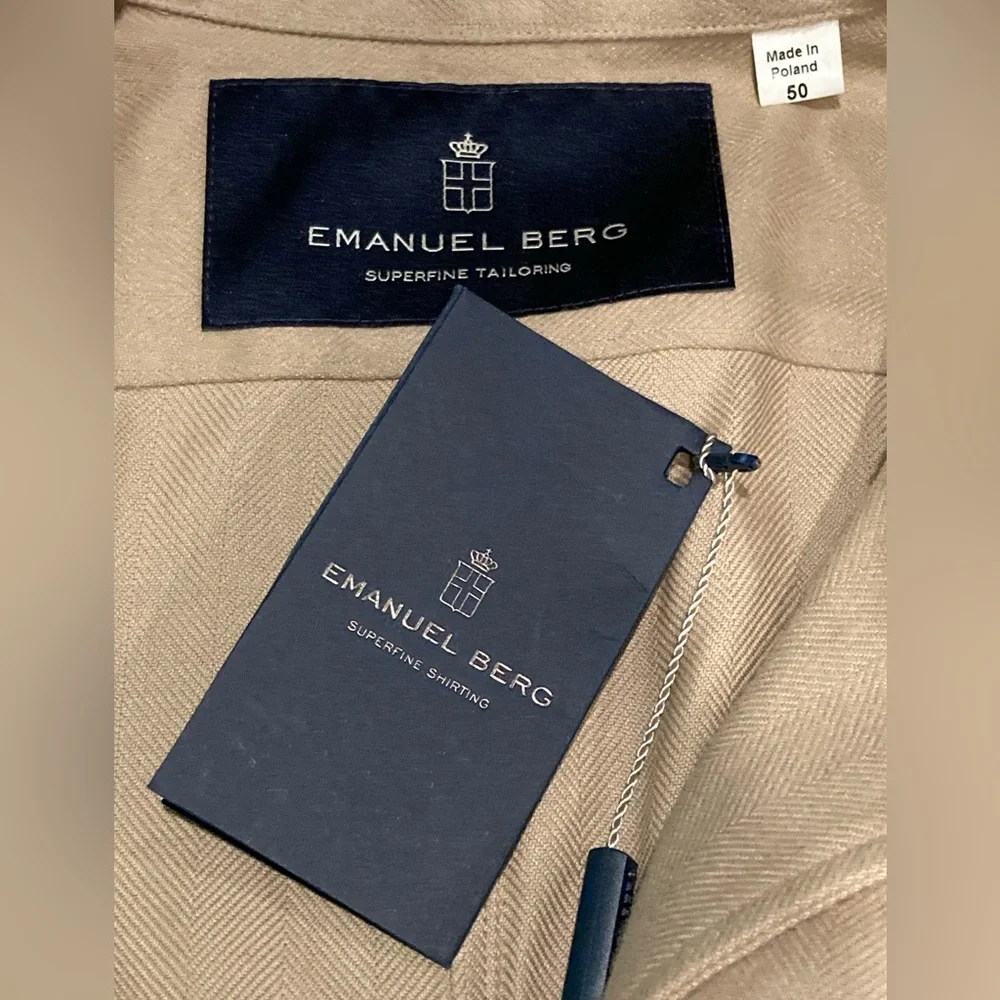 NWT Emanuel Berg Beige Ryan Cotton Shirt Jacket - Sz 50